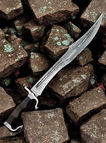 Hand Forged Damascus Steel Spartan Sword Replica | 28" Historical Collectible