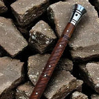 Handmade 5160 Carbon Steel Viking Spear – handle and fittings detail