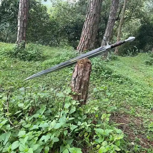 Hand-Forged Carbon Steel Sword | 36" Rosewood Handle Medieval Sword Replica Gift