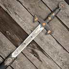 38-inch handmade Knights Templar great sword with high-carbon steel blade – view 3