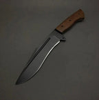 13-inch handmade D2 steel Bowie knife with rosewood handle and leather sheath – view 5