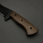 13-inch handmade D2 steel Bowie knife with rosewood handle and leather sheath – view 2