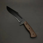 13-inch handmade D2 steel Bowie knife with rosewood handle and leather sheath – view 3