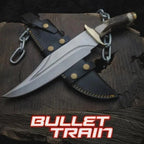 Bullet Train The Wolf Bowie Knife Replica – Stag Handle – full product view