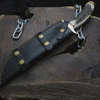 Bullet Train The Wolf Bowie Knife Replica – Stag Handle – alternate angle