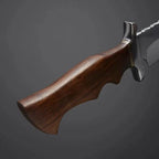11-inch handmade D2 steel hunting knife with rosewood handle and leather sheath – view 2