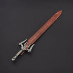 38-inch handmade Damascus barbarian Templar sword with metal handle and sheath – view 3