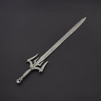 38-inch handmade Damascus barbarian Templar sword with metal handle and sheath – view 2