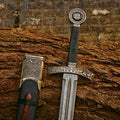 Damascus Steel Medieval Sword Replica – Handmade Knight Templar Sword Scabbard