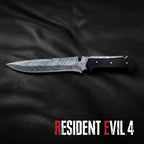 Resident Evil 4 Damascus Knife Replica – Micarta Handle – full product view