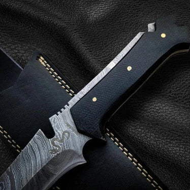 Damascus Steel Resident Evil 4 Replica Knife with Leather Sheath Outdoor knife
