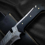 Resident Evil 4 Damascus Knife Replica – Micarta Handle – collector display view