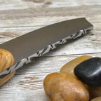10-inch handmade high-carbon steel camping knife with olive wood handle and fire starter – view 6