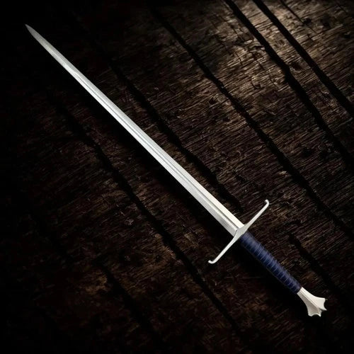 Hand Forged 5160 Steel Sword 38 Inch Full Tang Long Sword with Leather Scabbard