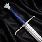 38-inch hand-forged 5160 spring-steel full-tang longsword with leather scabbard – view 3