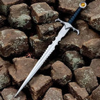 36-inch handmade stainless-steel gothic fantasy Demon sword with amber-colour pommel – view 1