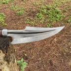 35-inch hand-forged high-carbon steel spear with rosewood handle and protective sheath – view 5