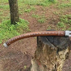 35-inch hand-forged high-carbon steel spear with rosewood handle and protective sheath – view 3