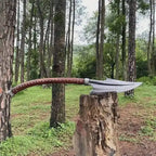 35-inch hand-forged high-carbon steel spear with rosewood handle and protective sheath – view 2