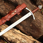 Handmade High-Carbon Templar Sword with Scabbard – full product view