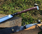 34-inch handmade full-tang 5160 high-carbon machete sword with rosewood and buffalo horn handle – view 3
