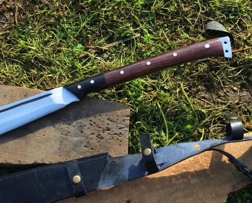 Handmade High-Carbon Steel Machete Sword, Camping Tool, Bushcraft Knife Camping