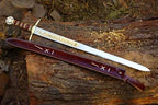 Handmade Excalibur-Inspired Carbon Steel Display Sword – full product view
