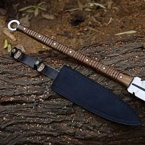 Handmade Medieval Replica Spear | Carbon Steel LARP Spear | Rose Wood Handle
