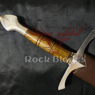 Handmade Medieval Sword 37" D2 Steel Blade viking sword Larp | leather Scabbard