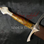 37-inch handmade full-tang D2 medieval sword with rosewood handle and wooden scabbard – view 4