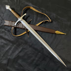 37-inch handmade full-tang D2 medieval sword with rosewood handle and wooden scabbard – view 2