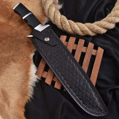 Handmade Predator Movie Knife | Leather Sheath | , Movie Prop Bowie Knife gift