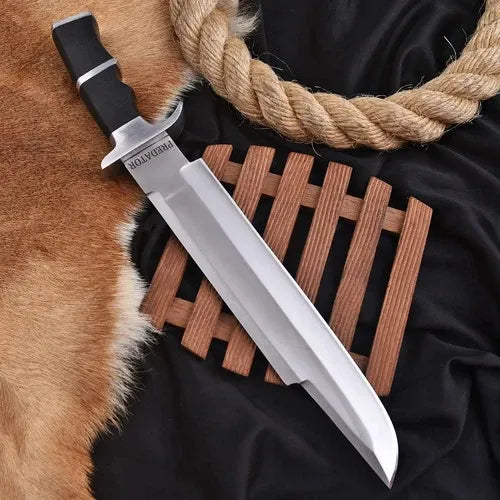 Handmade Predator Movie Knife | Leather Sheath | , Movie Prop Bowie Knife gift