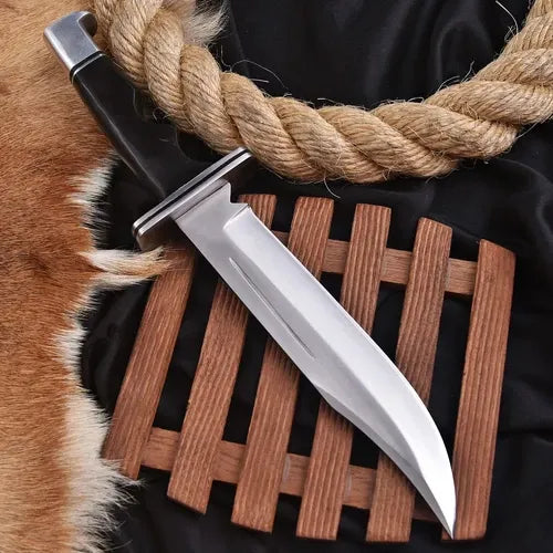Handmade Scream Movie Replica Knife: Bull Horn Handle Camping Tool Bowie Knife