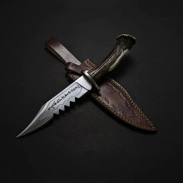 Handmade Supernatural Ruby's Knife Replica: Stag Antler Handle, Leather Sheath