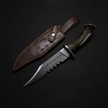 Handmade Supernatural Ruby's Knife Replica: Stag Antler Handle, Leather Sheath