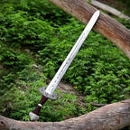 Handmade High-Carbon Viking Warrior Sword – handle and fittings detail