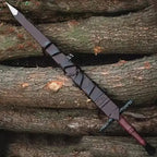 36-inch handmade high-carbon steel medieval longsword with cruciform guard and scabbard – view 5