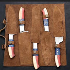 USA flag-inspired wood handles and patterned blades