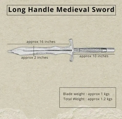 Handmade Carbon Steel Blade Long Handle Medieval Spear Sword | outdoor sword