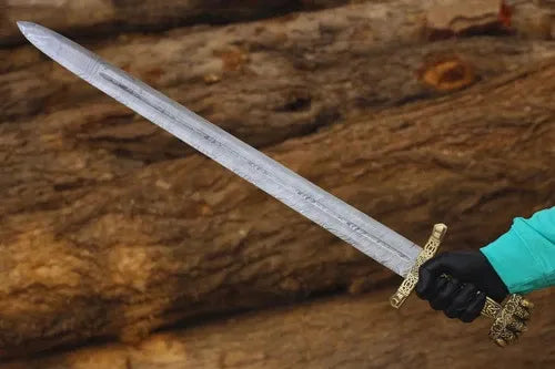 Hand Forged Damascus Steel Viking Sword | Medieval Norse Mythology Sword Replica