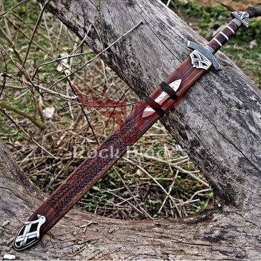Handmade Damascus Steel Viking Sword Medieval Sword with scabbard Norseman Sword