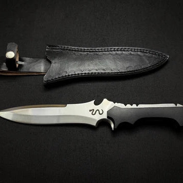 RE4 Jack Krauser Knife Replica: D2 Steel Full Tang with Leather Sheath Bowie
