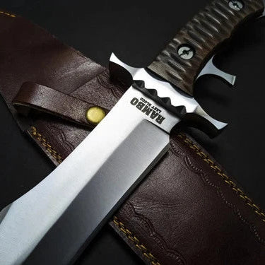 Rambo V "HEARTSTOPPER" Replica Knife Stainless Steel Movie Prop with Sheath Gift