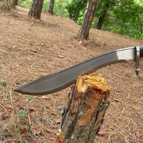 Hand-Forged Carbon Steel Machete Sword | Rosewood Handle Kukri Knife Replica