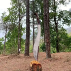 Handmade 5160 Carbon Steel Machete with Sheath – craftsmanship close-up
