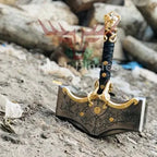 God of War Mjolnir Hammer Replica – Metal Display Piece – handle or hilt detail
