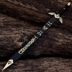 Zelda Master Sword Replica – Stainless Steel & Scabbard – collector display view