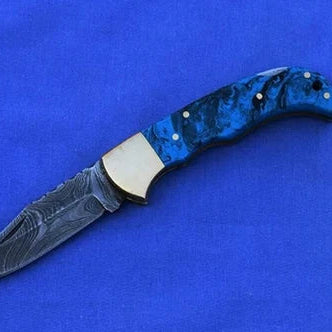 Custom Handmade Damascus steel folding knife | pocket knife | EDC